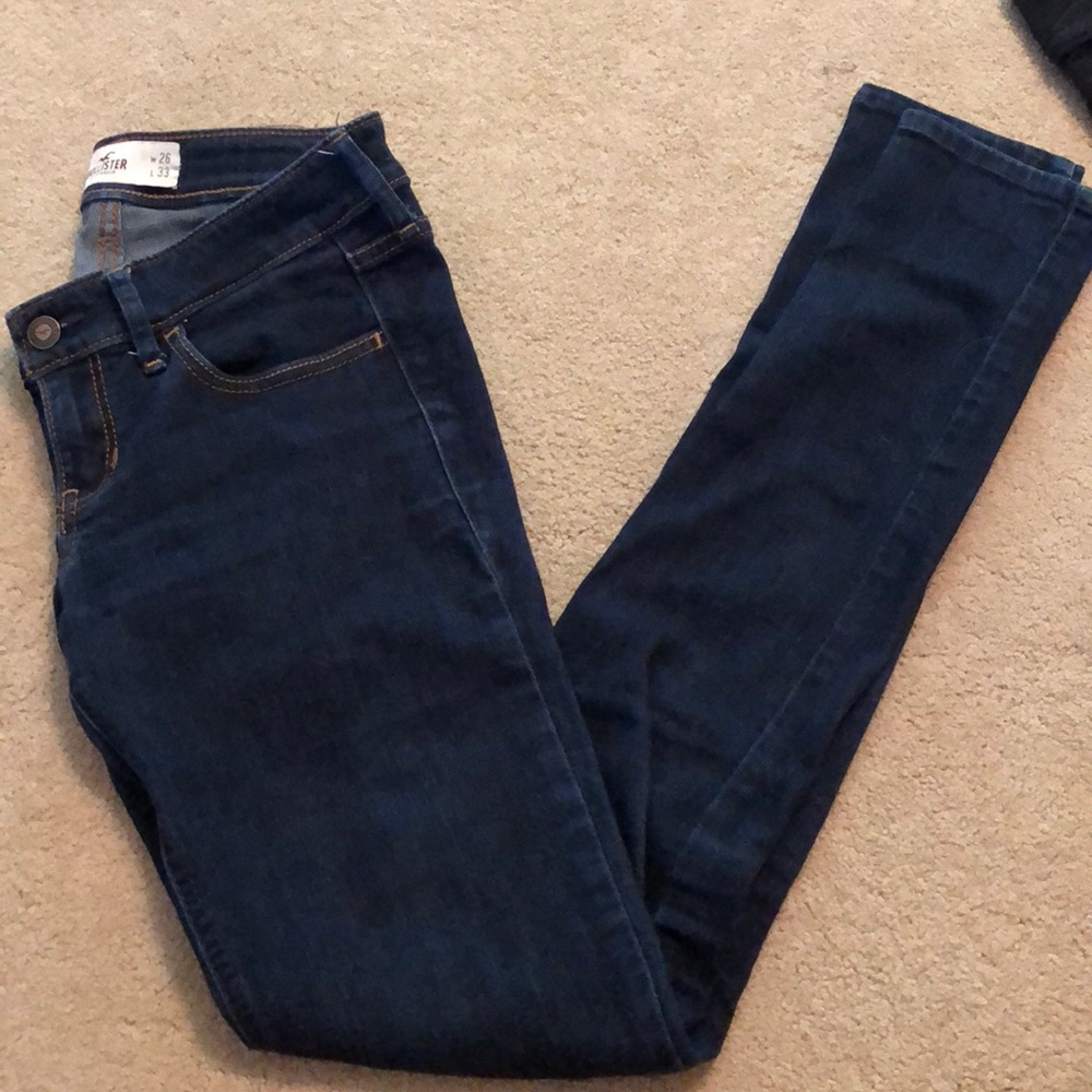 Hollister, Dark wash, low rise jeans